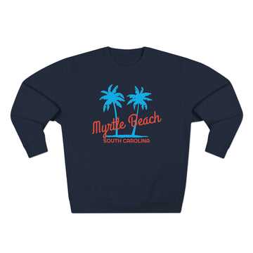 Buy navy Premium Myrtle Beach, South Carolina Sweatshirt - Retro Unisex Sweatshirt