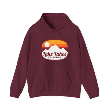 Lake Tahoe, California Hoodie - Retro Ombre Unisex Lake Tahoe Hoodie Sweatshirt - 0