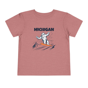 Buy heather-mauve Michigan Yeti Snowboard Toddler Tee