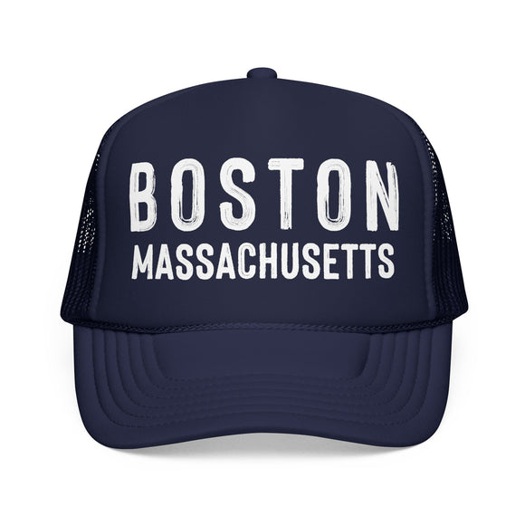 Boston, Massachusetts Trucker Hat - Foam Boston Cap