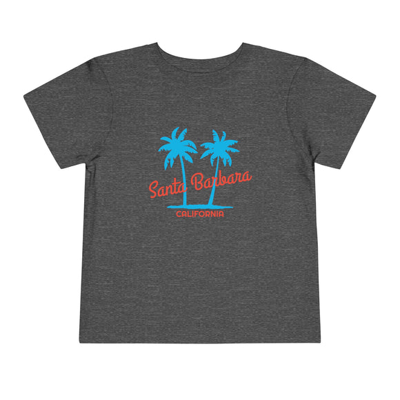 Santa Barbara, California Toddler T-Shirt - Retro Palm Tree Toddler Santa Barbara Shirt