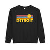 Detroit, Michigan Toddler Sweatshirt - Retro Sun Detroit Toddler Crewneck Sweatshirt