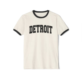 Detroit, Michigan Cotton Ringer Graphic Tee - Unisex Detroit T Shirt, Vintage Style Tee, Men's/Women's Tee - 0