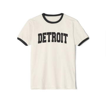 Detroit, Michigan Cotton Ringer Graphic Tee - Unisex Detroit T Shirt, Vintage Style Tee, Men's/Women's Tee - 0