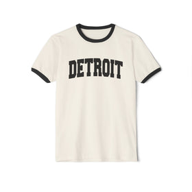 Detroit, Michigan Cotton Ringer Graphic Tee - Unisex Detroit T Shirt, Vintage Style Tee, Men's/Women's Tee