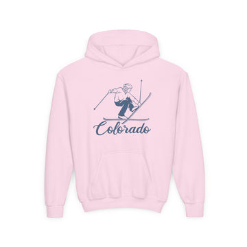 Buy light-pink Colorado Youth Hoodie - Snow Ski Kids Colorado Hooded Sweatshirt