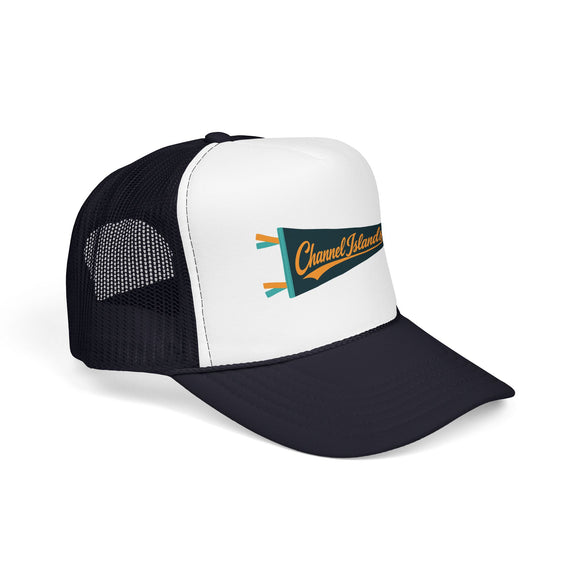 Channel Islands National Park Pennant Trucker Hat — Vintage Foam Mesh Cap