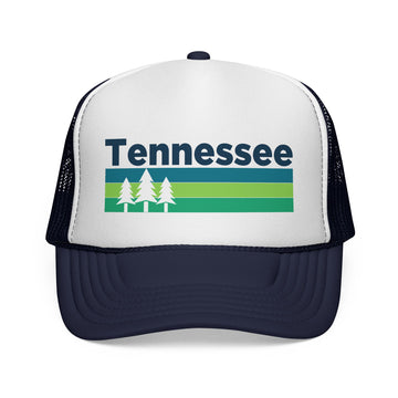 Buy dark-navy Tennessee Retro Trees Trucker Hat - Vintage Style Tennessee Cap