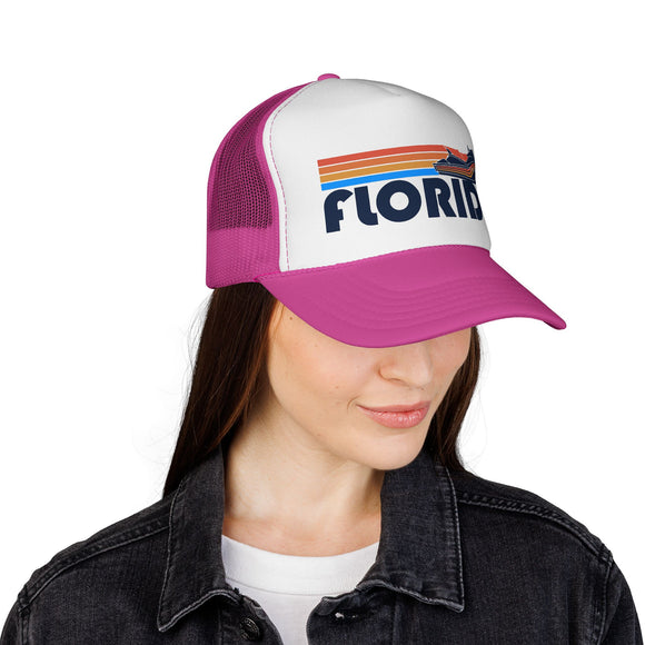 Florida Retro PWC Boating Trucker Hat - Vintage Style Florida Cap