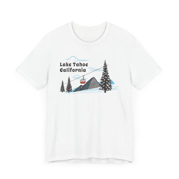 Lake Tahoe, California T-Shirt - Retro Ski Mountain Gondola Unisex Lake Tahoe Shirt