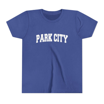 Buy heather-true-royal Park City, Utah Youth Graphic Tee - Kids Park City T Shirt