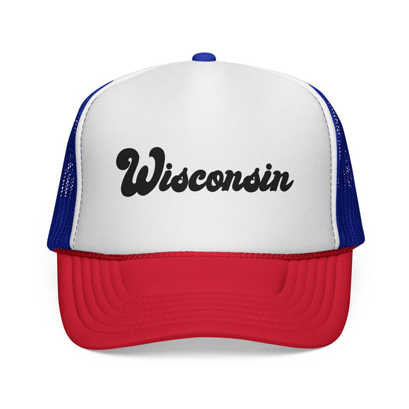Wisconsin trucker hat | State outline, vintage script