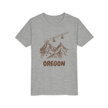 Buy athletic-heather Oregon Youth T-Shirt — Vintage Gondola Ski Mountain Tee