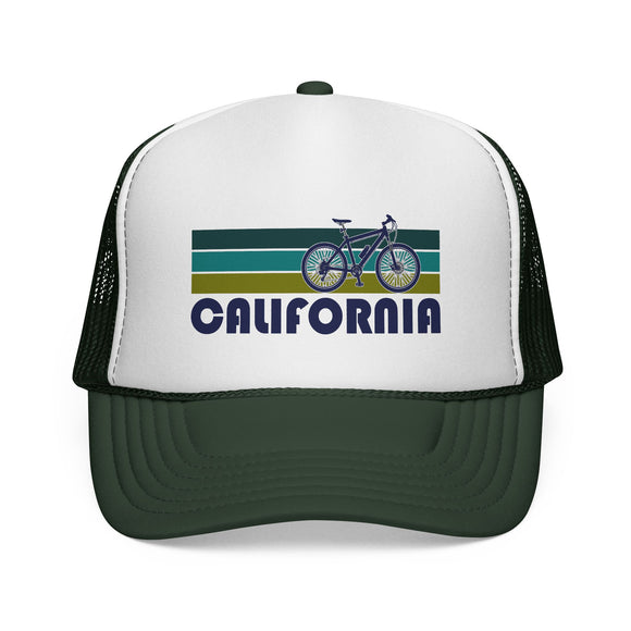 California Retro Bike Trucker Hat - Vintage Style California Cap