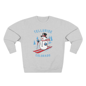 Premium Telluride, Colorado Skiing Snowman Sweatshirt - 0