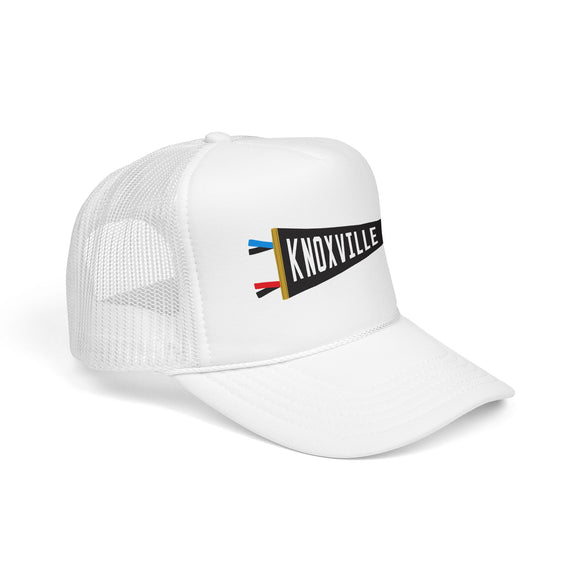 Knoxville, Tennessee Pennant Trucker Hat — Retro Flag Foam Cap