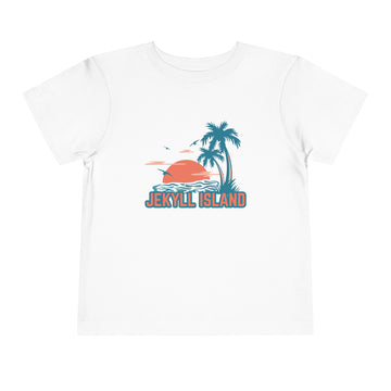 Jekyll Island, Georgia Toddler T-Shirt - Retro Palm Tree Toddler Jekyll Island Shirt - 0