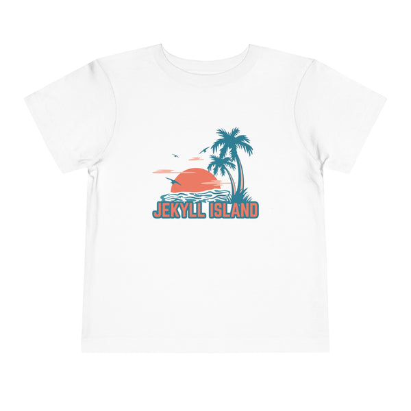 Jekyll Island, Georgia Toddler T-Shirt - Retro Palm Tree Toddler Jekyll Island Shirt