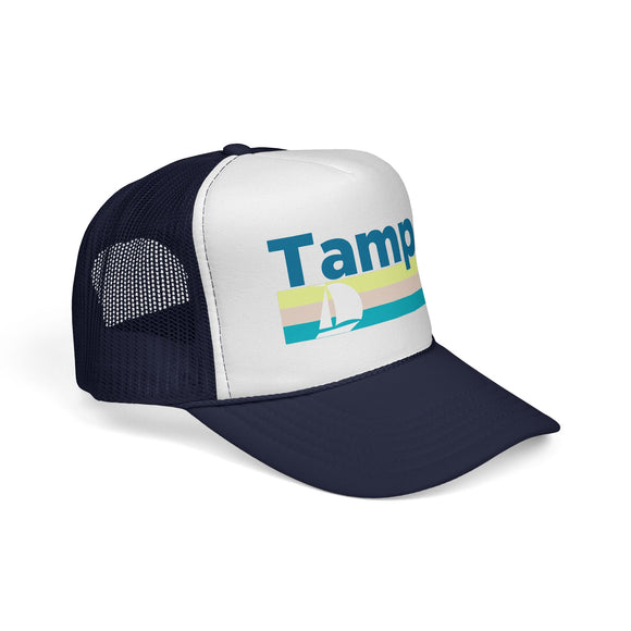 Tampa, Florida Retro Sailboat Trucker Hat