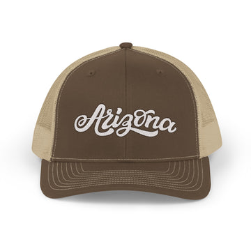 Buy brown-khaki Arizona Snapback Trucker Cap - Embroidered Arizona Hat