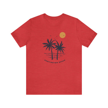 Buy heather-red Huntington Beach, California T-Shirt - Retro Unisex Huntington Beach Shirt