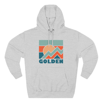 Buy heather-grey Golden, Colorado Hoodie - Retro Mountain Unisex Sweatshirt