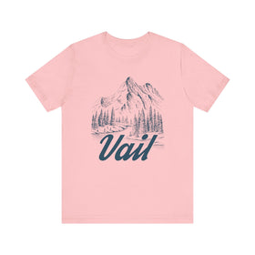 Buy pink Vail, Colorado Graphic Tee - Mountain Illustration Vail T Shirt