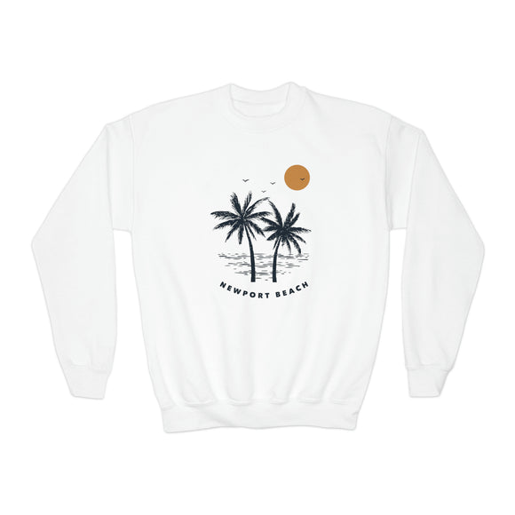 Newport Beach, California Youth Sweatshirt - Unisex Kid's Newport Beach Crewneck Sweatshirt