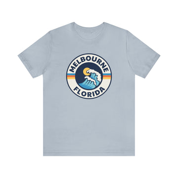 Buy light-blue Melbourne, Florida T-Shirt - Retro Unisex Melbourne Shirt - Wave Circle