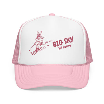 Buy light-pink-white Big Sky, Montana Ski Bunny Foam Trucker Hat