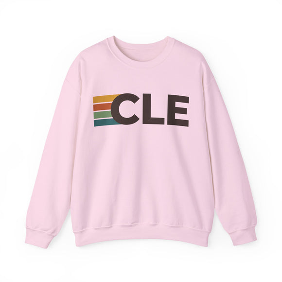 Cleveland, Ohio CLE Retro Stripe Sweatshirt