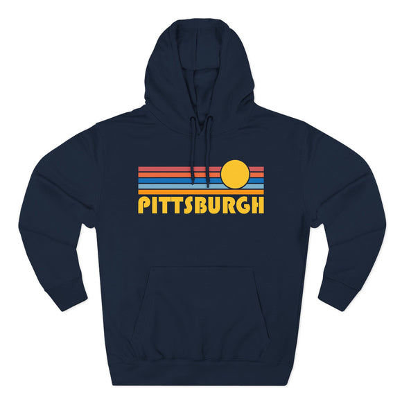 Premium Pittsburgh, Pennsylvania Hoodie - Retro Sun Unisex Sweatshirt