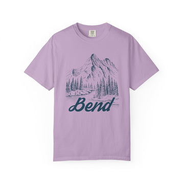 Buy orchid Bend, Oregon Graphic Tee - Mountain Illustration Bend T Shirt