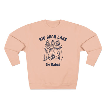 Buy pale-pink Premium Big Bear Lake, California Ski Babes Sweatshirt