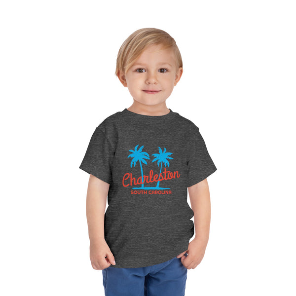 Charleston, South Carolina Toddler T-Shirt - Retro Palm Tree Toddler Charleston Shirt