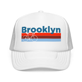Buy white Brooklyn, New York Trucker Hat - Foam Brooklyn Bike Cap