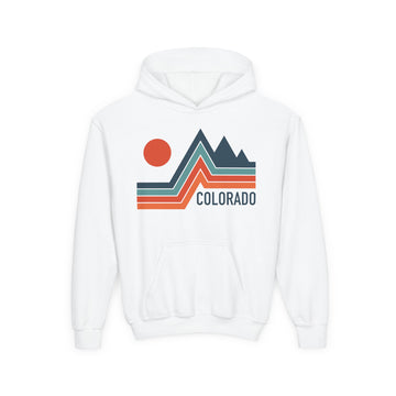 Colorado Youth Hoodie - Retro Mountain Colorado Youth Sweatshirt
