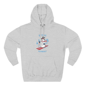 Premium Stowe, Vermont Skiing Snowman Hoodie - 0