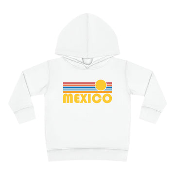 Buy white Mexico Toddler Hoodie - Retro Sunrise Unisex Mexico Toddler Sweatshirt