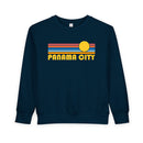 Panama City, Florida Toddler Sweatshirt - Retro Sun Panama City Toddler Crewneck Sweatshirt-4