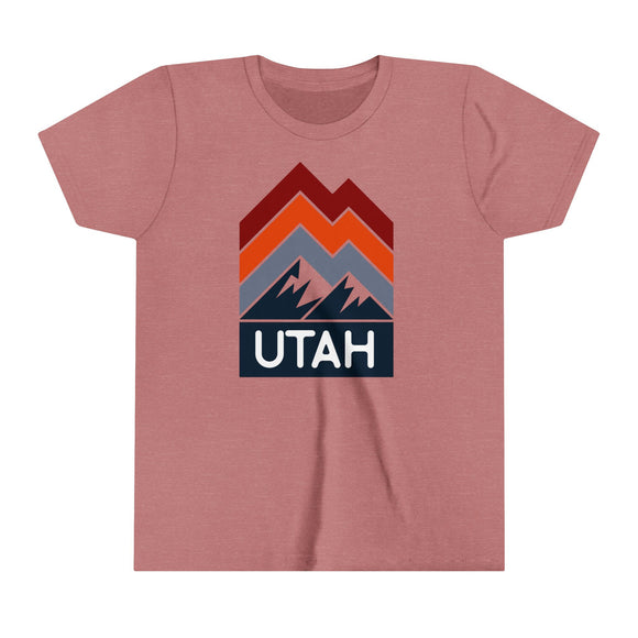 Utah Youth Shirt - Retro Mountain Utah Kid's T-Shirt