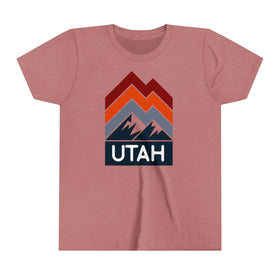 Utah Youth Shirt - Retro Mountain Utah Kid's T-Shirt