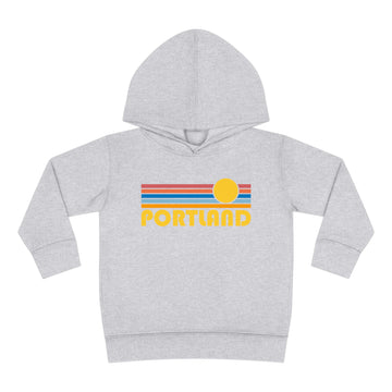 Portland, Oregon Toddler Hoodie - Retro Sunrise Unisex Portland Toddler Sweatshirt - 0