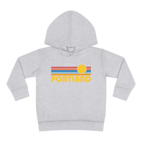 Portland, Oregon Toddler Hoodie - Retro Sunrise Unisex Portland Toddler Sweatshirt