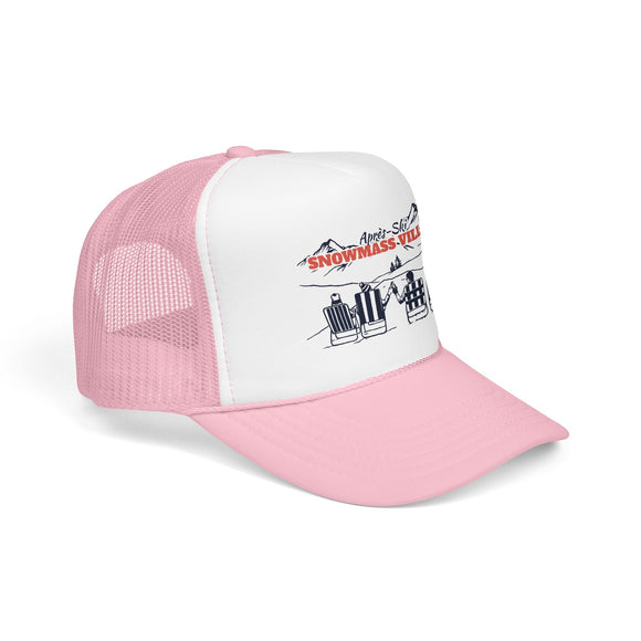 Snowmass Village, Colorado Après-ski Trucker Hat — Foam Mesh Cap