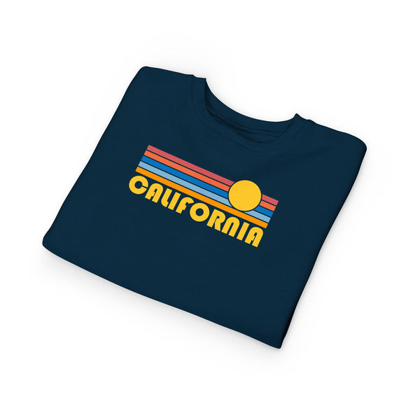 California Toddler Sweatshirt - Retro Sun California Toddler Crewneck Sweatshirt