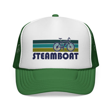Steamboat, Colorado Retro Bike Trucker Hat - Vintage Style Steamboat Cap - 0