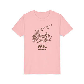 Buy pink Vail, Colorado Youth T-Shirt — Vintage Gondola Ski Mountain Tee
