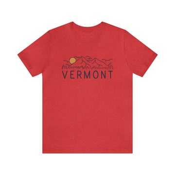 Buy heather-red Vermont T-Shirt - Retro Unisex Vermont Shirt