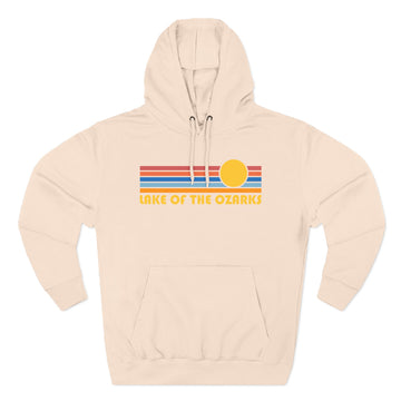 Buy pale-pink Premium Lake of the Ozarks, Missouri Hoodie - Retro Sun Unisex Sweatshirt